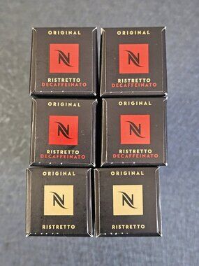 Nespresso ORIGINAL pods - Ristretto Italian Regular & DECAF - 6 BOXES NEW